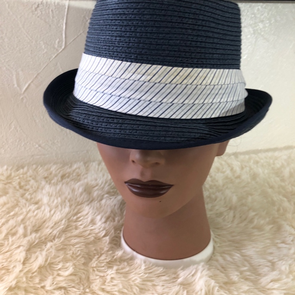 Broner Blue Fedora with Stylish Striped Band - Picture 2 of 7